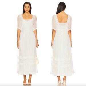 NEW RIXO Hadley Dress in Ivory White Maxi Midi Bridal Wedding Small S